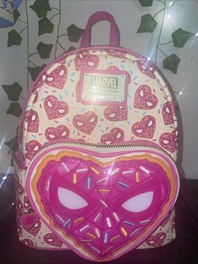 Loungefly Marvel Spider-Man Sprinkle Donut Mask Mini Backpack